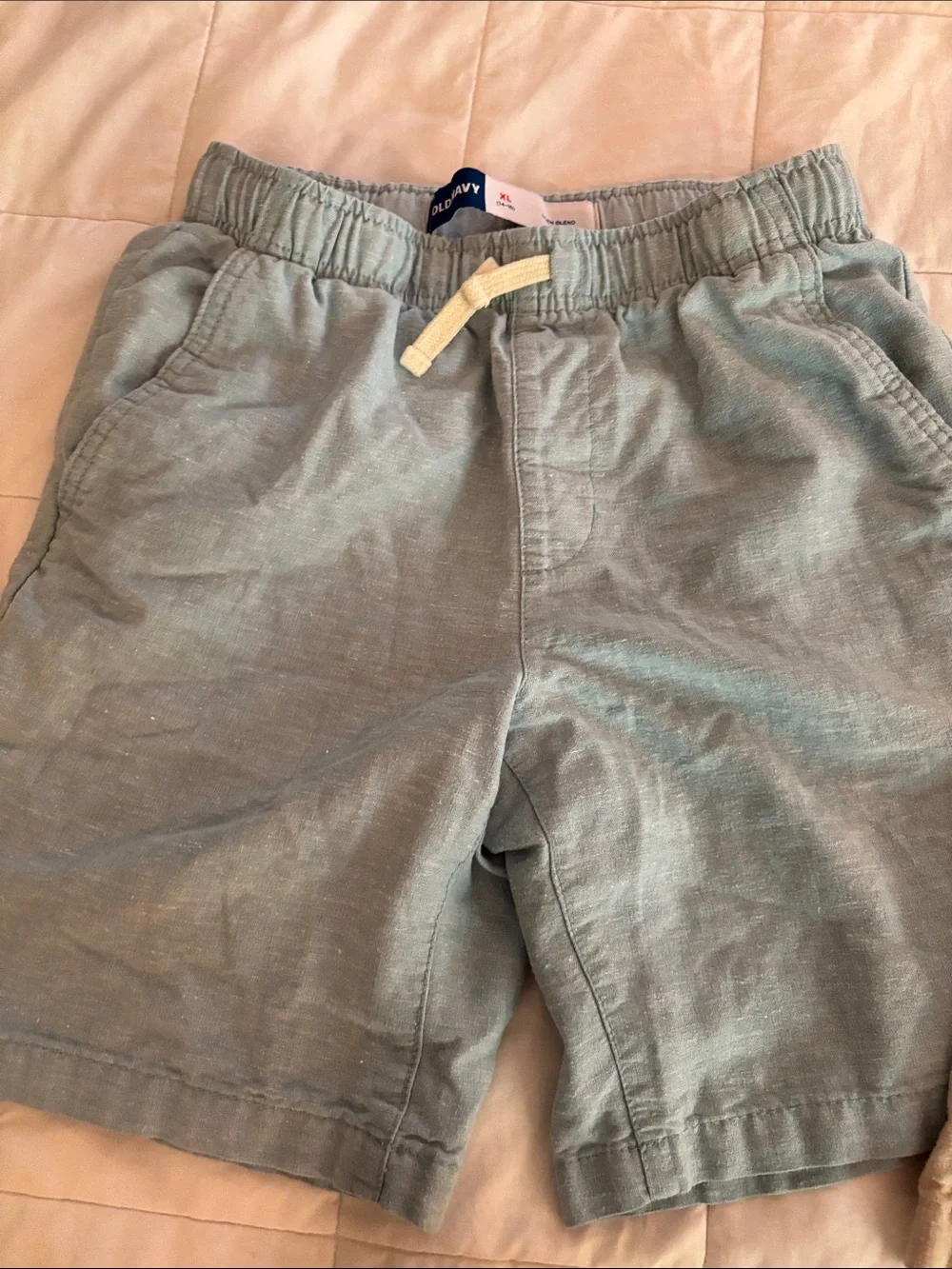 Boys' Light Blue and Beige Elastic Waist Shorts - Kids Bottoms XL Sz 14/16